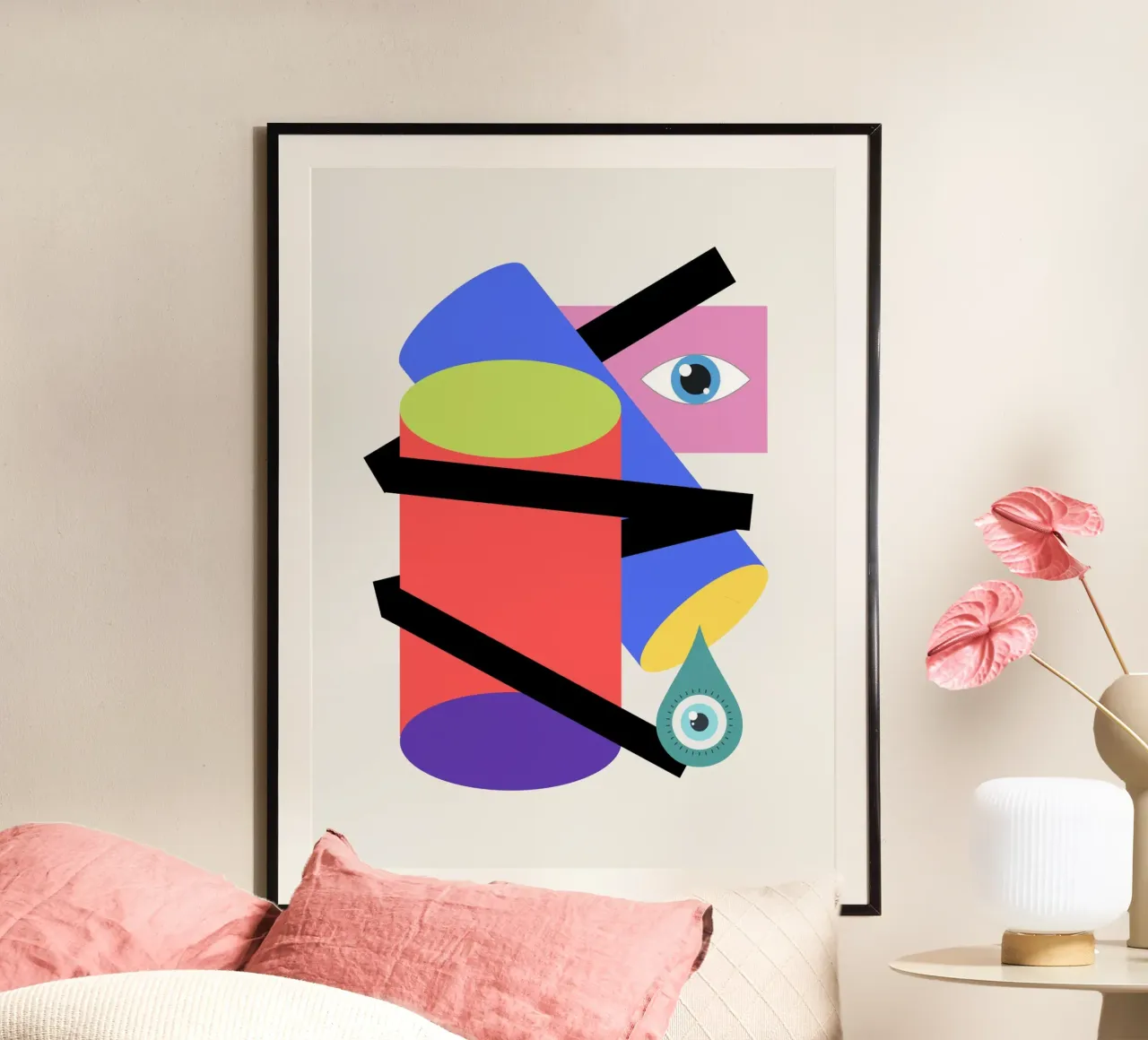 Costruzione geometrica 06 poster con telaio in plastica da Little Dean