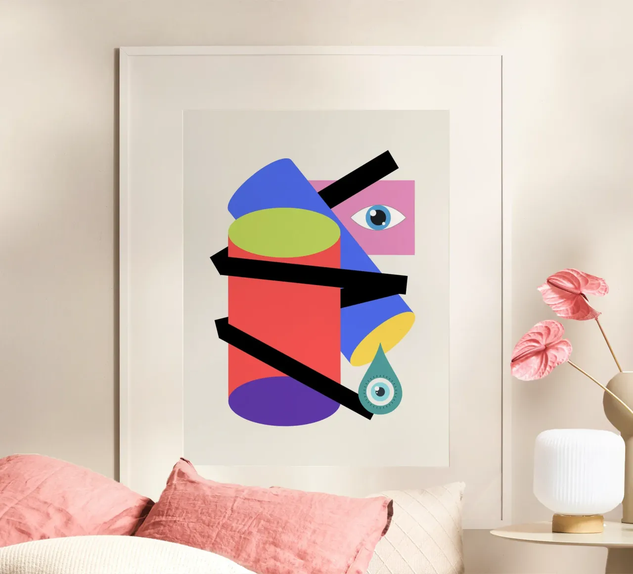 Costruzione geometrica 06 poster con telaio in plastica da Little Dean