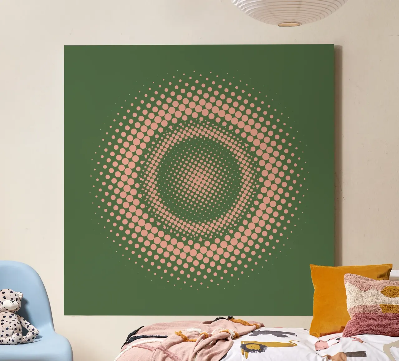 Digital sphere canvas with Floater frame by Little Dean