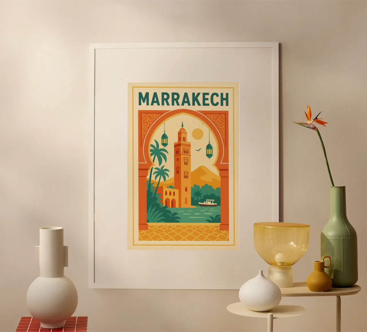 Affiche Marrakech – Poster rétro de la Koutoubia poster da JETLAG | affiches voyage