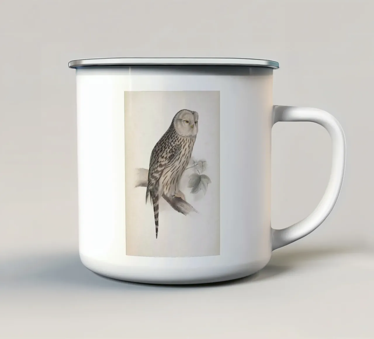 Vintage Lear 2 Ural Owl tazza in smalto da Vintage Print Collection