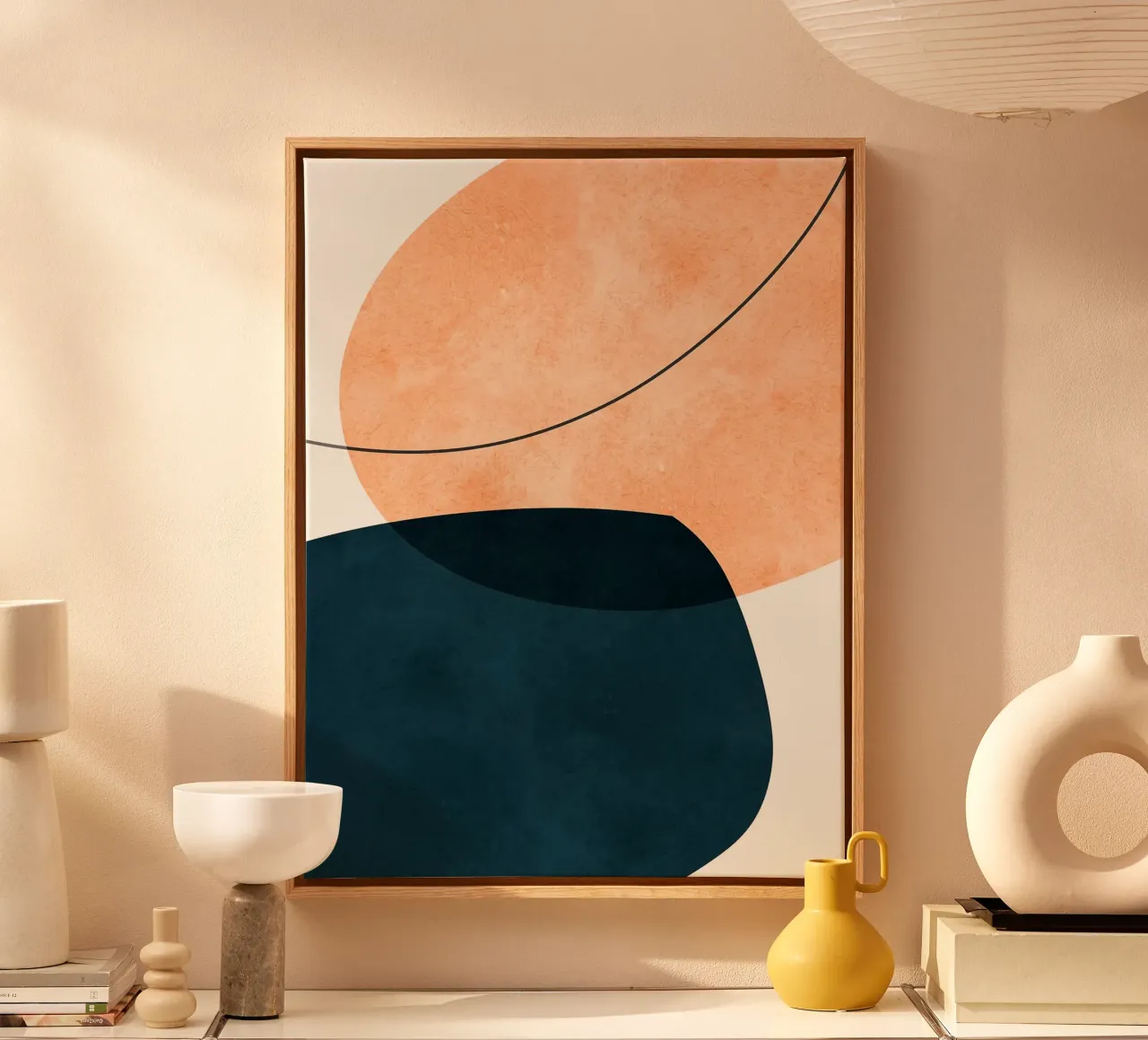 Expressive forms canvas with Floater frame by Fletcher M Henry