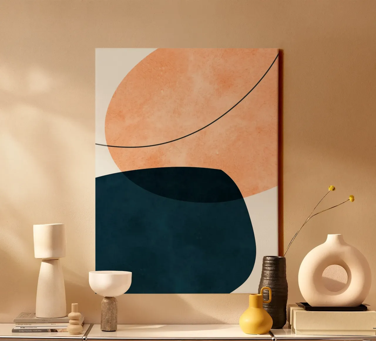 Expressive forms canvas with Floater frame by Fletcher M Henry