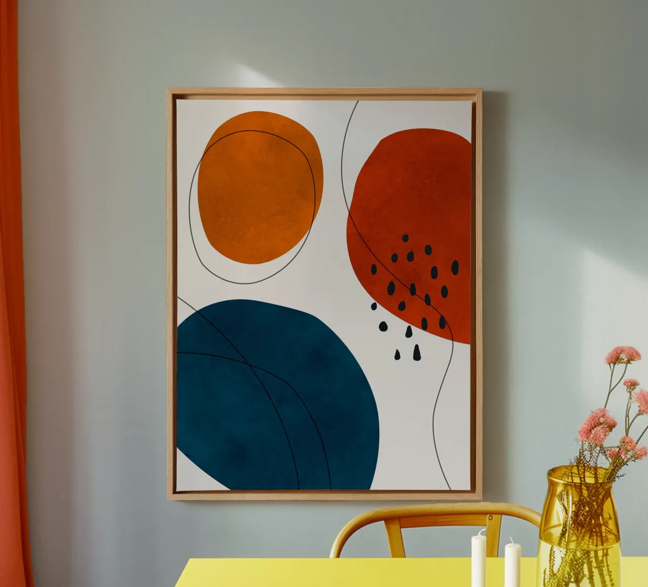 Expressionist boho canvas with Floater frame by Fletcher M Henry