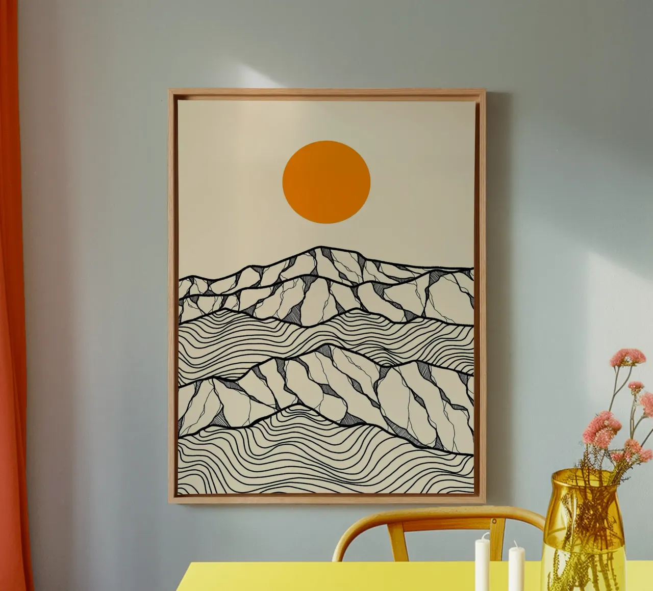Onda delle colline tela con Cornice a cassetta da Fletcher M Henry