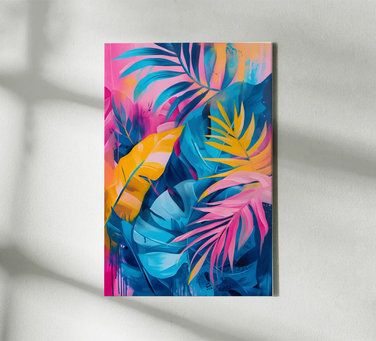 Foglie di piante colorate tela con Cornice a cassetta da Yaso Design & Art