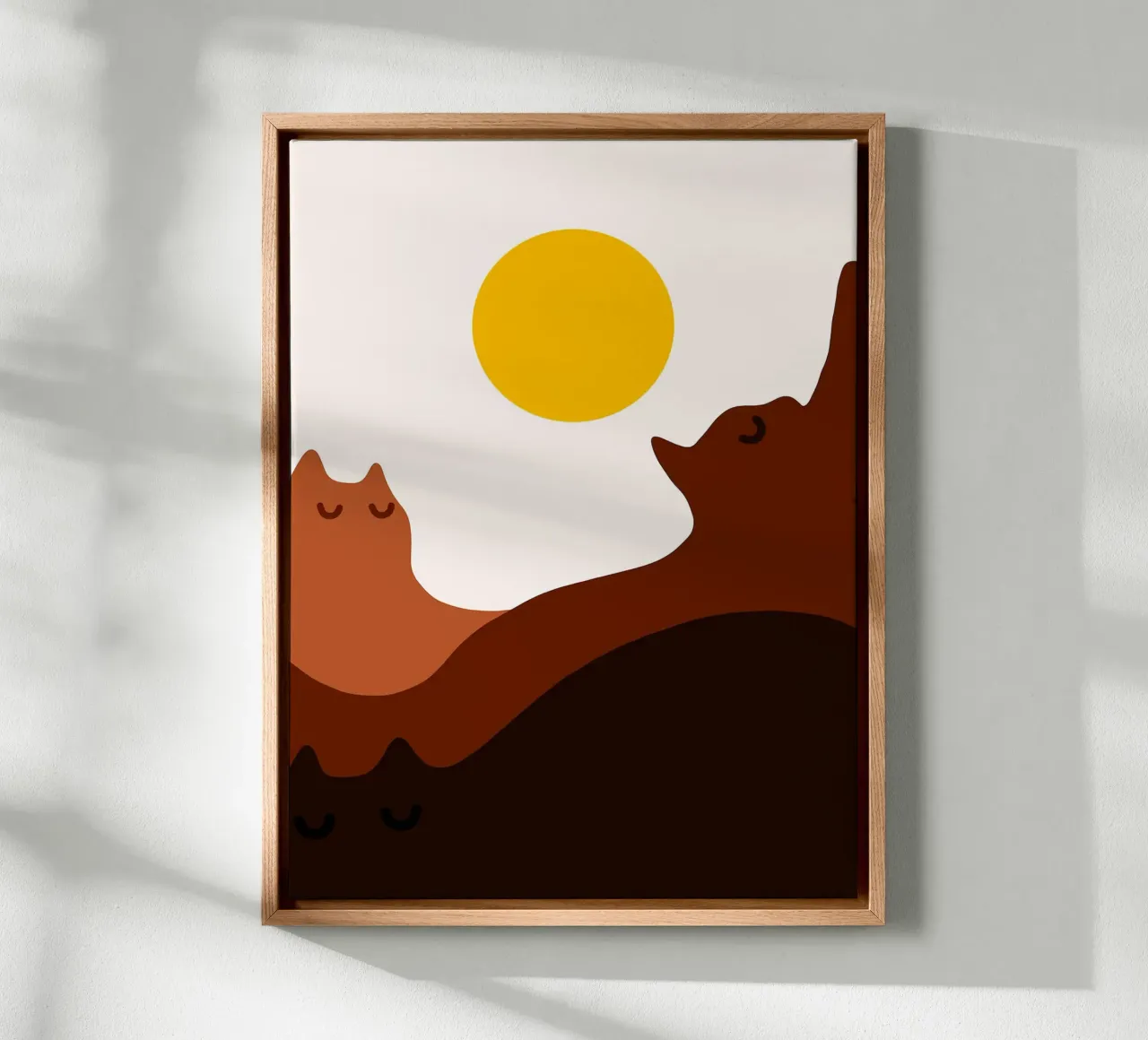 Cat Field canvas with Floater frame by Leonard R Sadler
