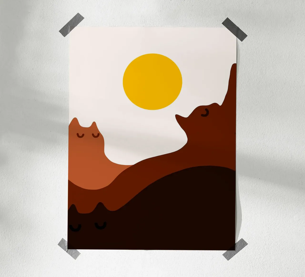 Campo di gatti poster con telaio in plastica da Leonard R Sadler
