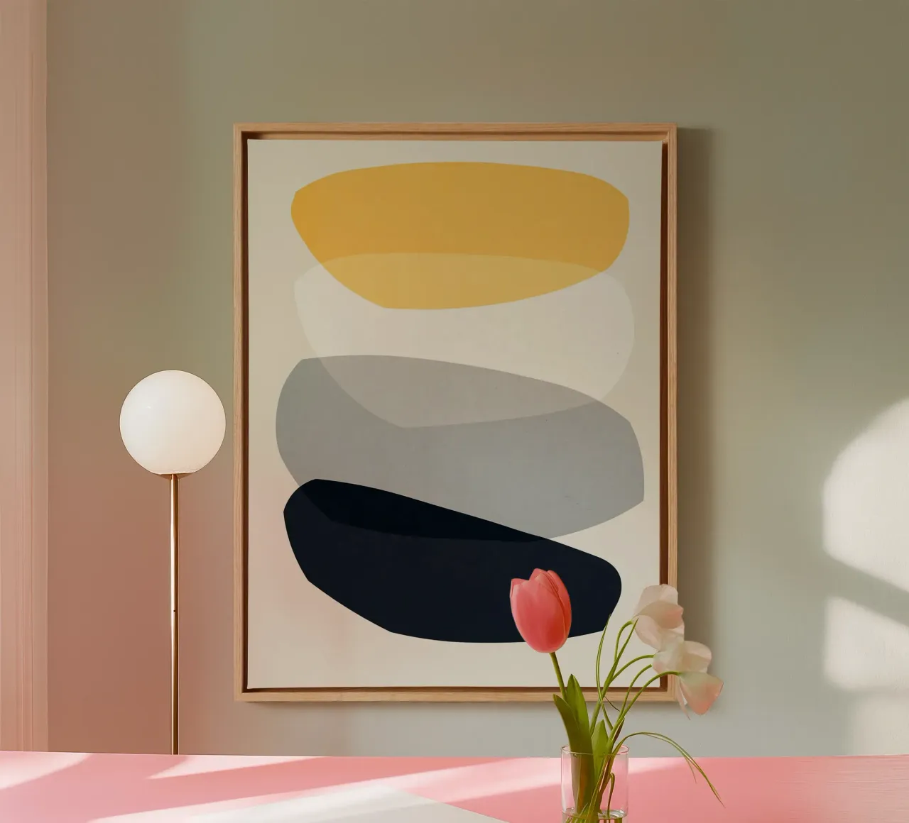 Abstract harmony canvas with Floater frame by Sven B Strauss