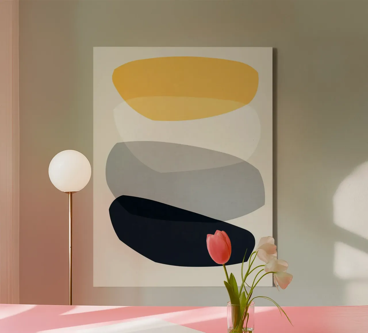 Abstract harmony canvas with Floater frame by Sven B Strauss