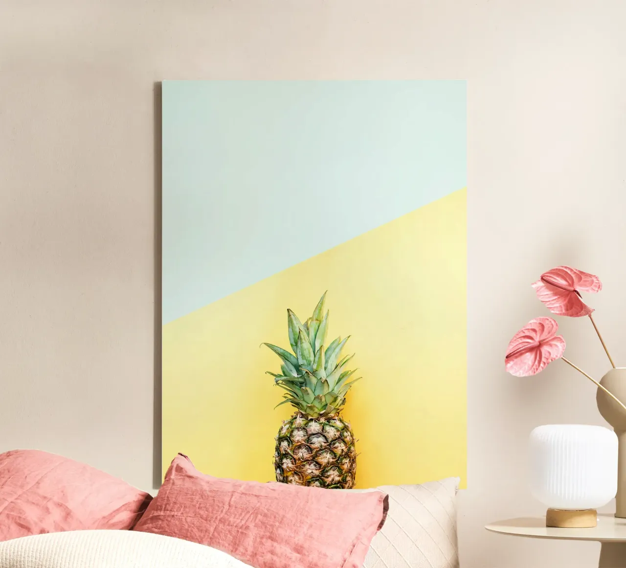 Pineapple composition IV canvas with Floater frame by Sven B Strauss