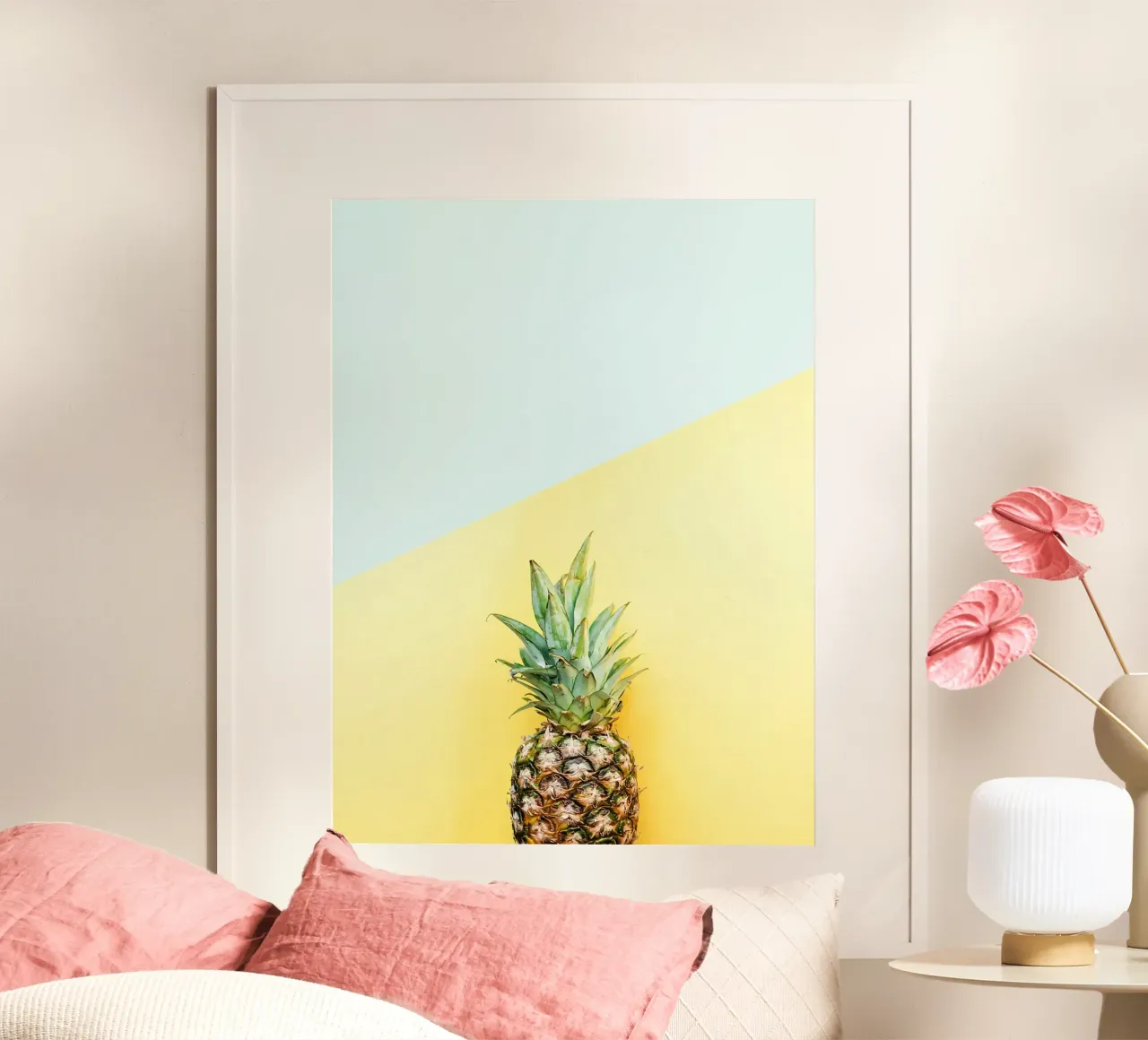 Composizione ananas IV poster con telaio in alluminio da Sven B Strauss