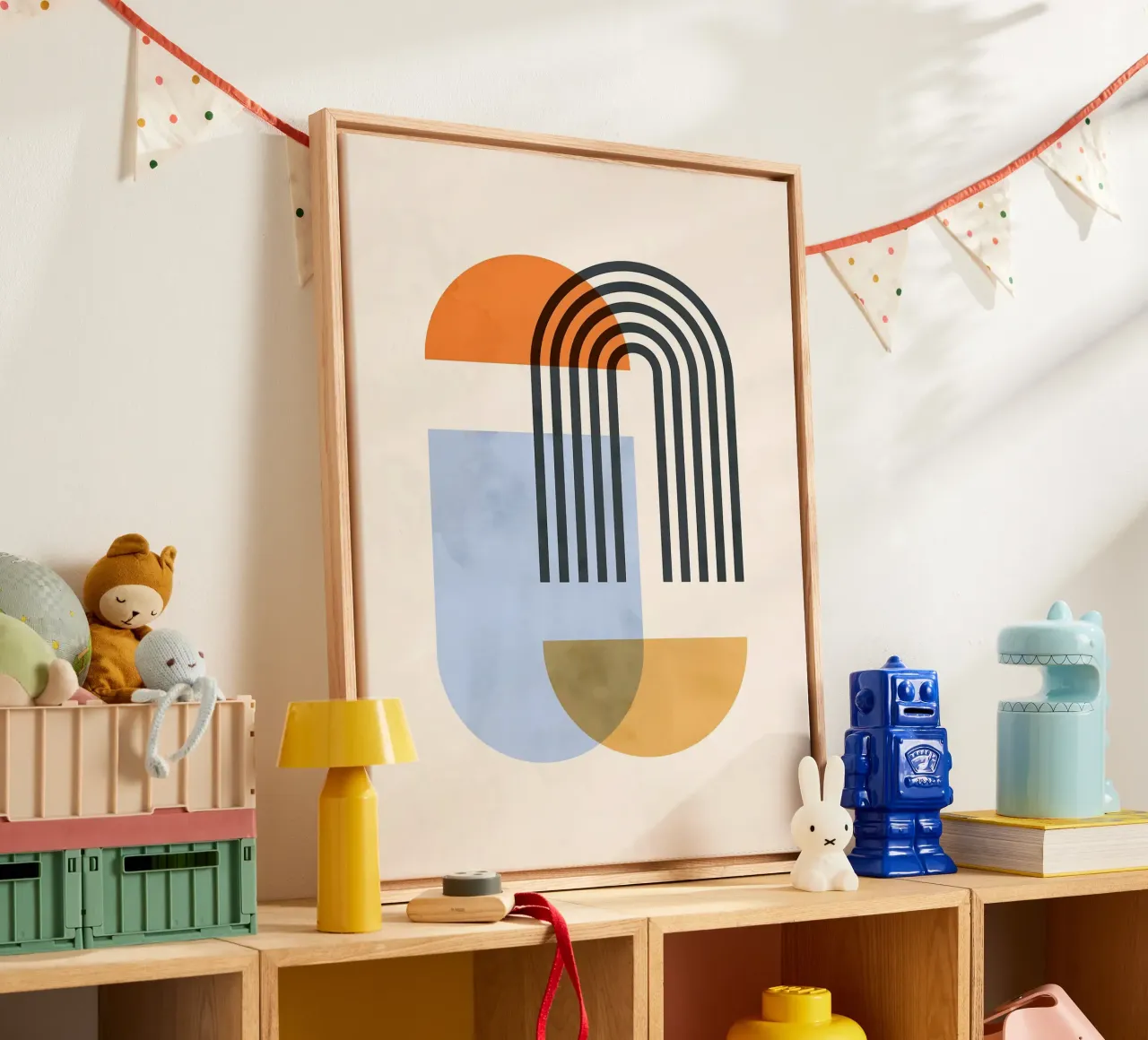 Geometric Shapes canvas with Floater frame by Sven B Strauss