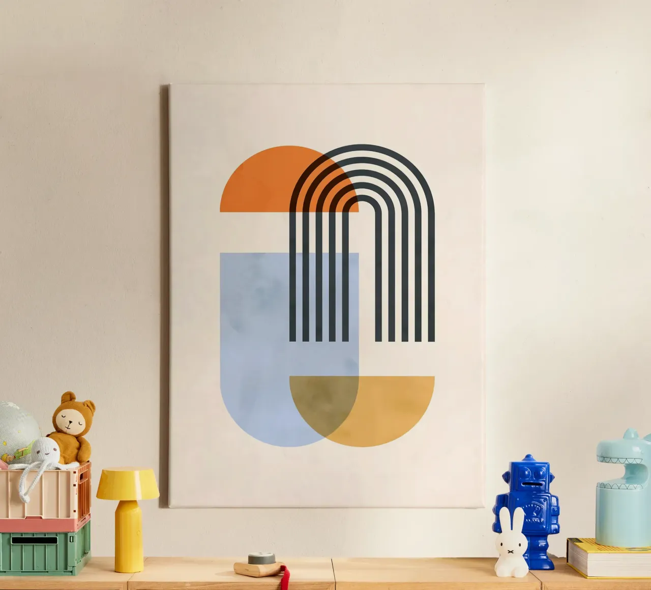 Geometric Shapes canvas with Floater frame by Sven B Strauss