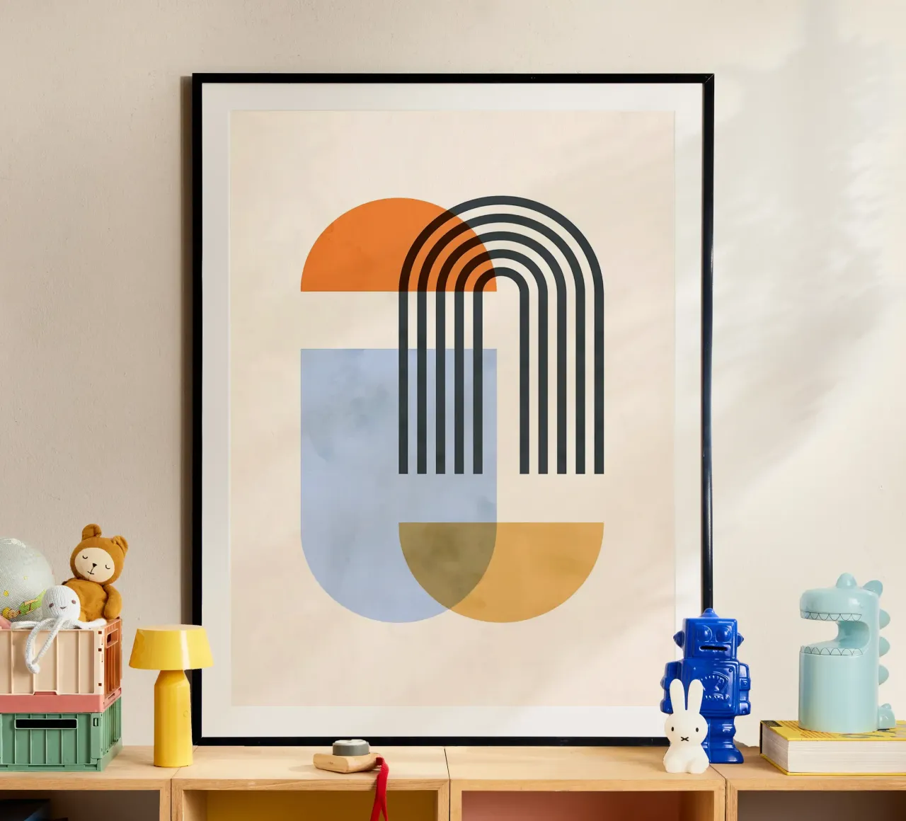 Forme geometriche poster con telaio in legno da Sven B Strauss