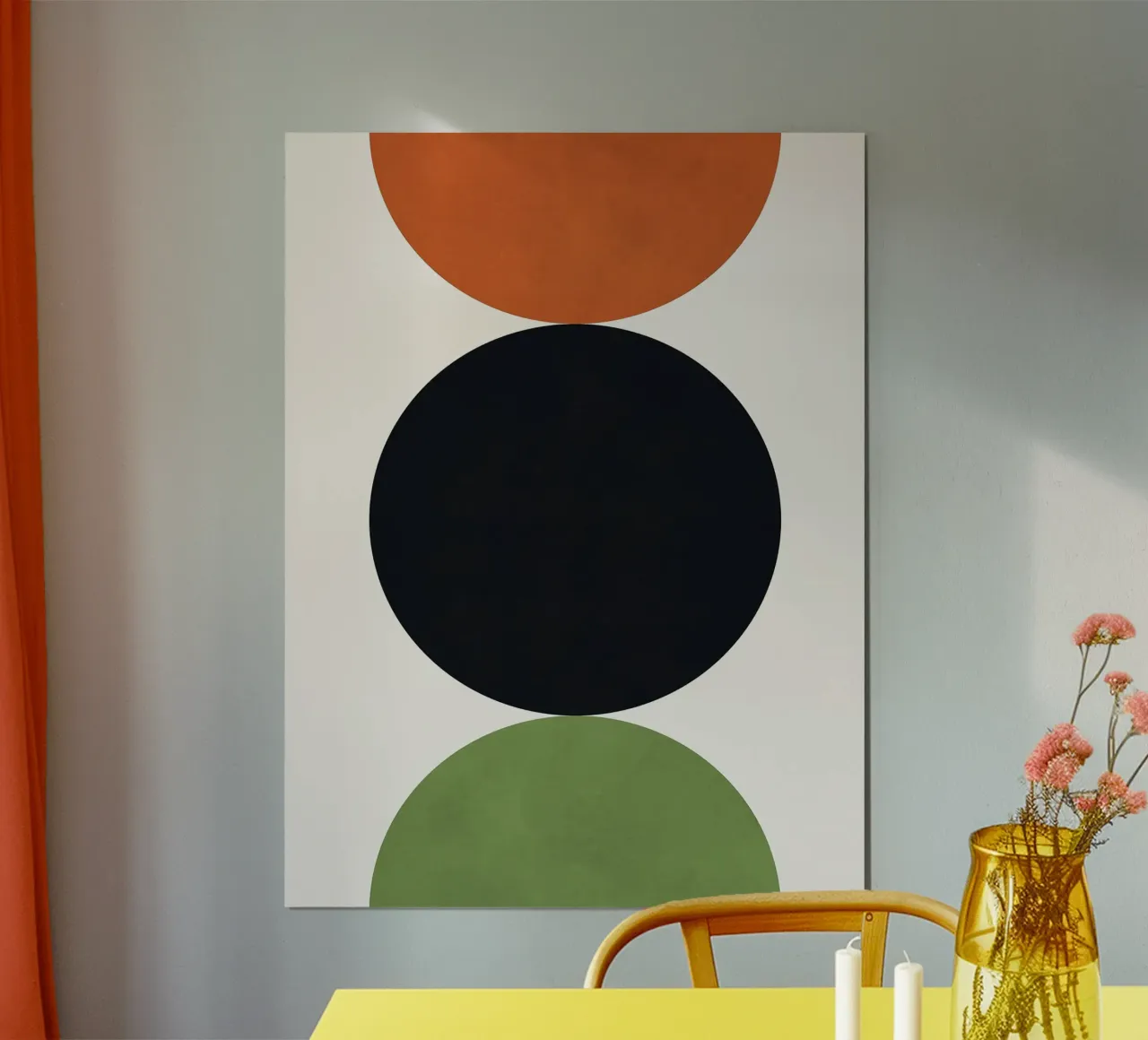 Cerchi e semicerchi poster con telaio in legno da Sven B Strauss