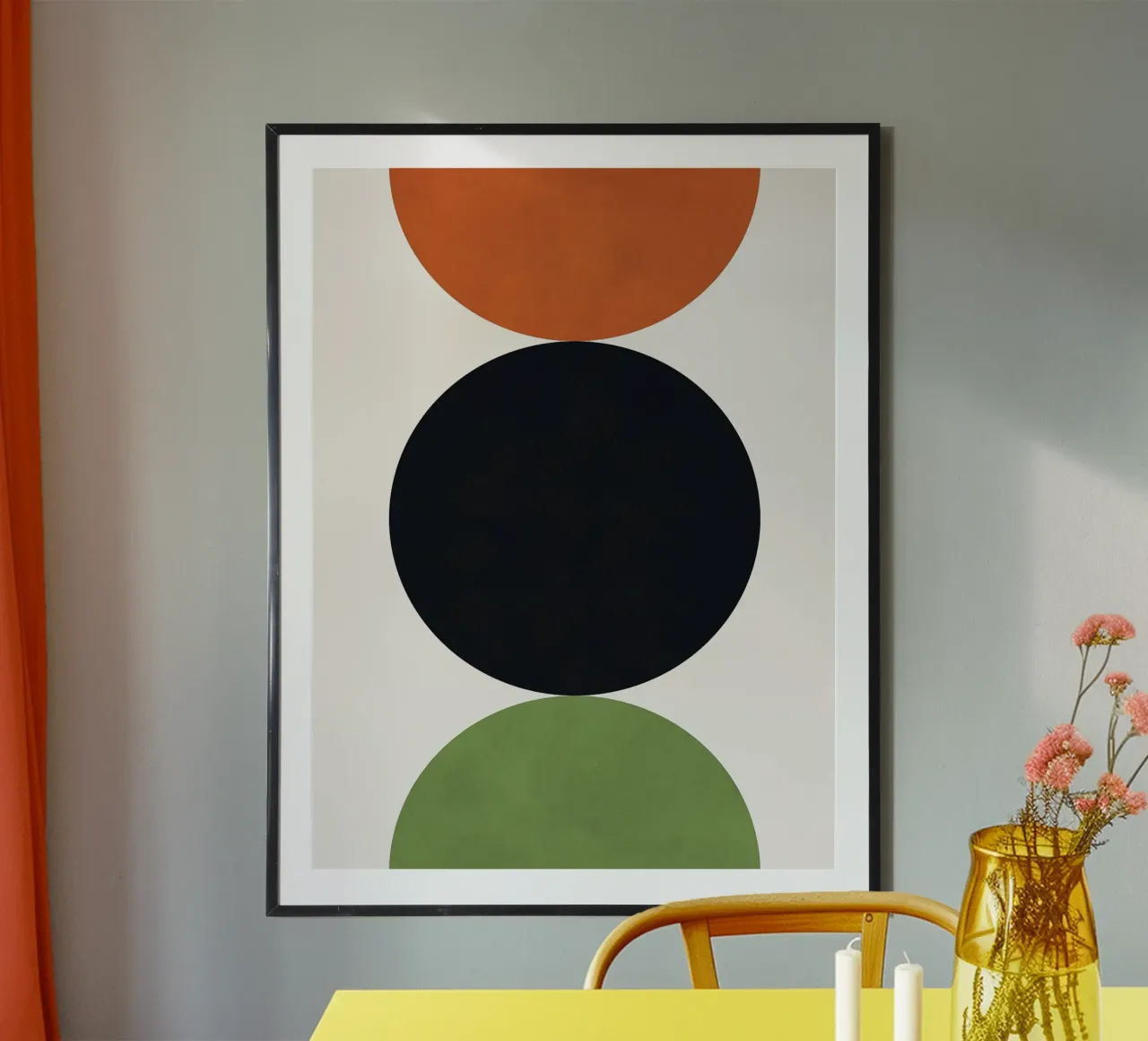 Cerchi e semicerchi poster con telaio in legno da Sven B Strauss