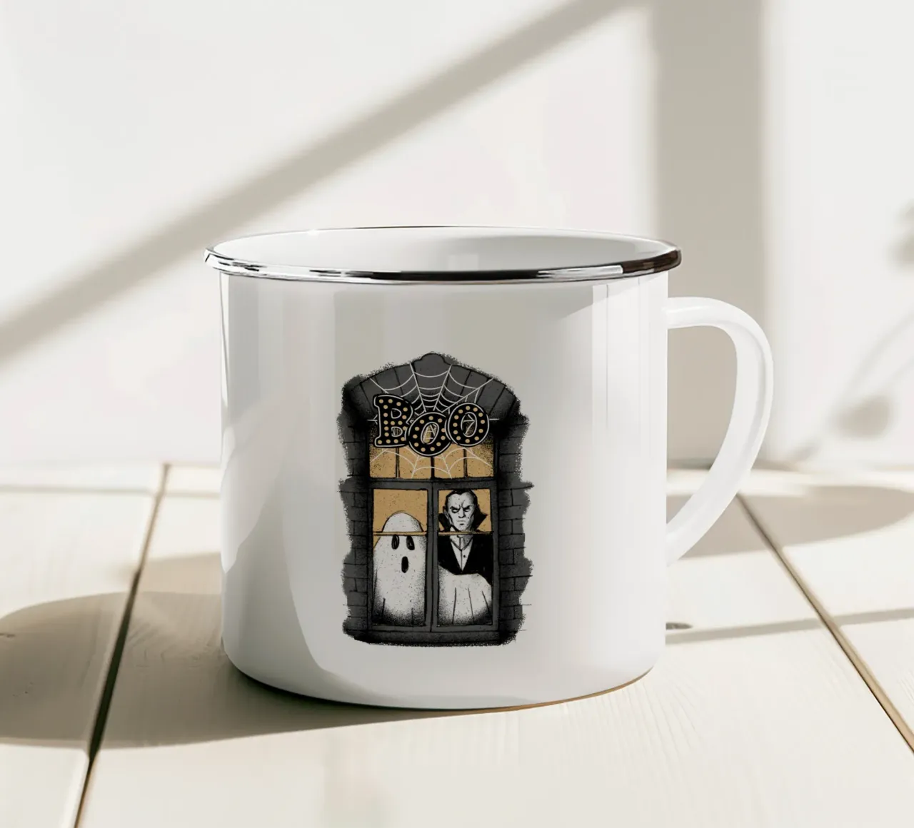 BOO Fantasma e Dracula tazza in smalto da ArtDesign by KBK