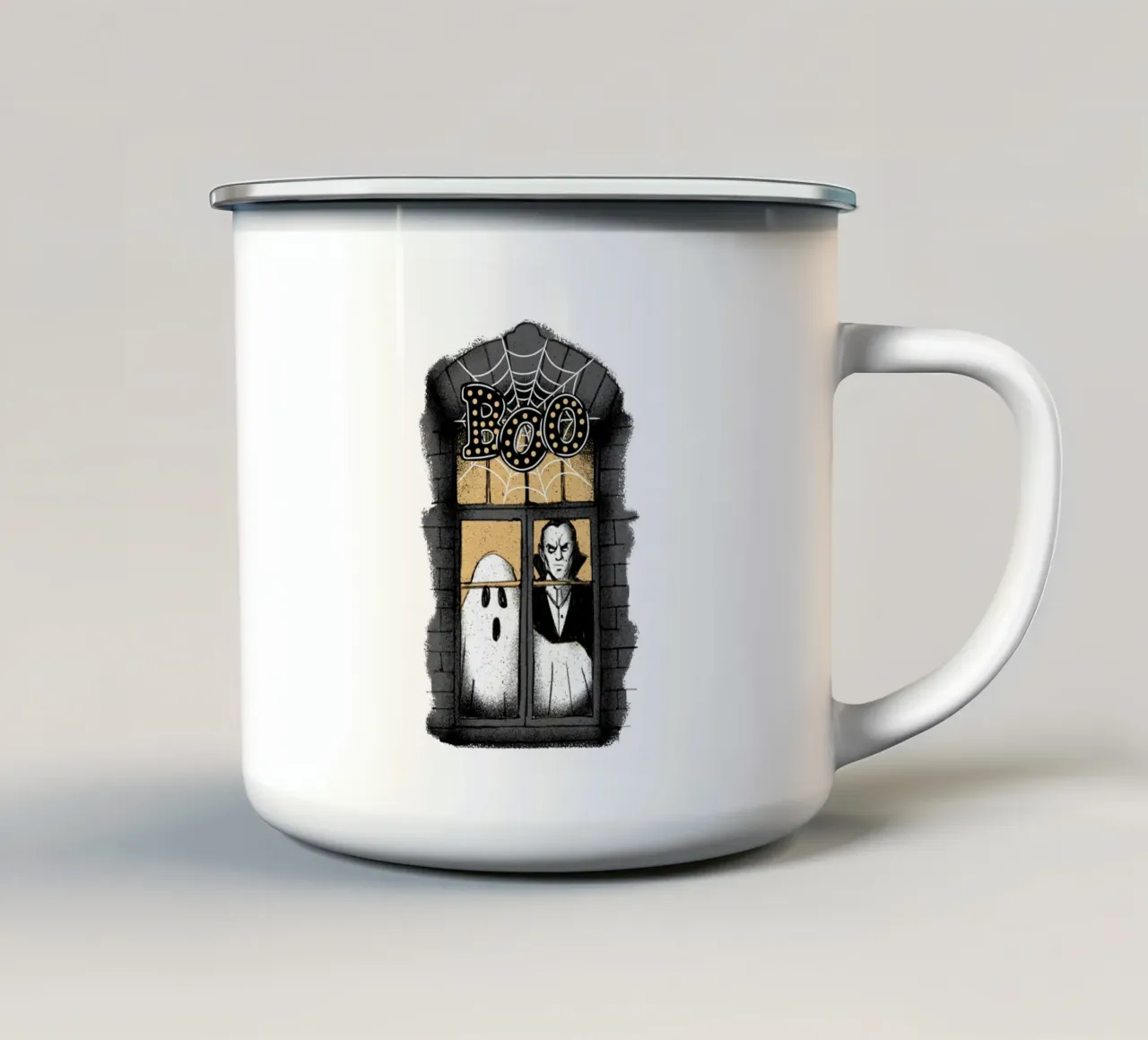 BOO Fantasma e Dracula tazza in smalto da ArtDesign by KBK