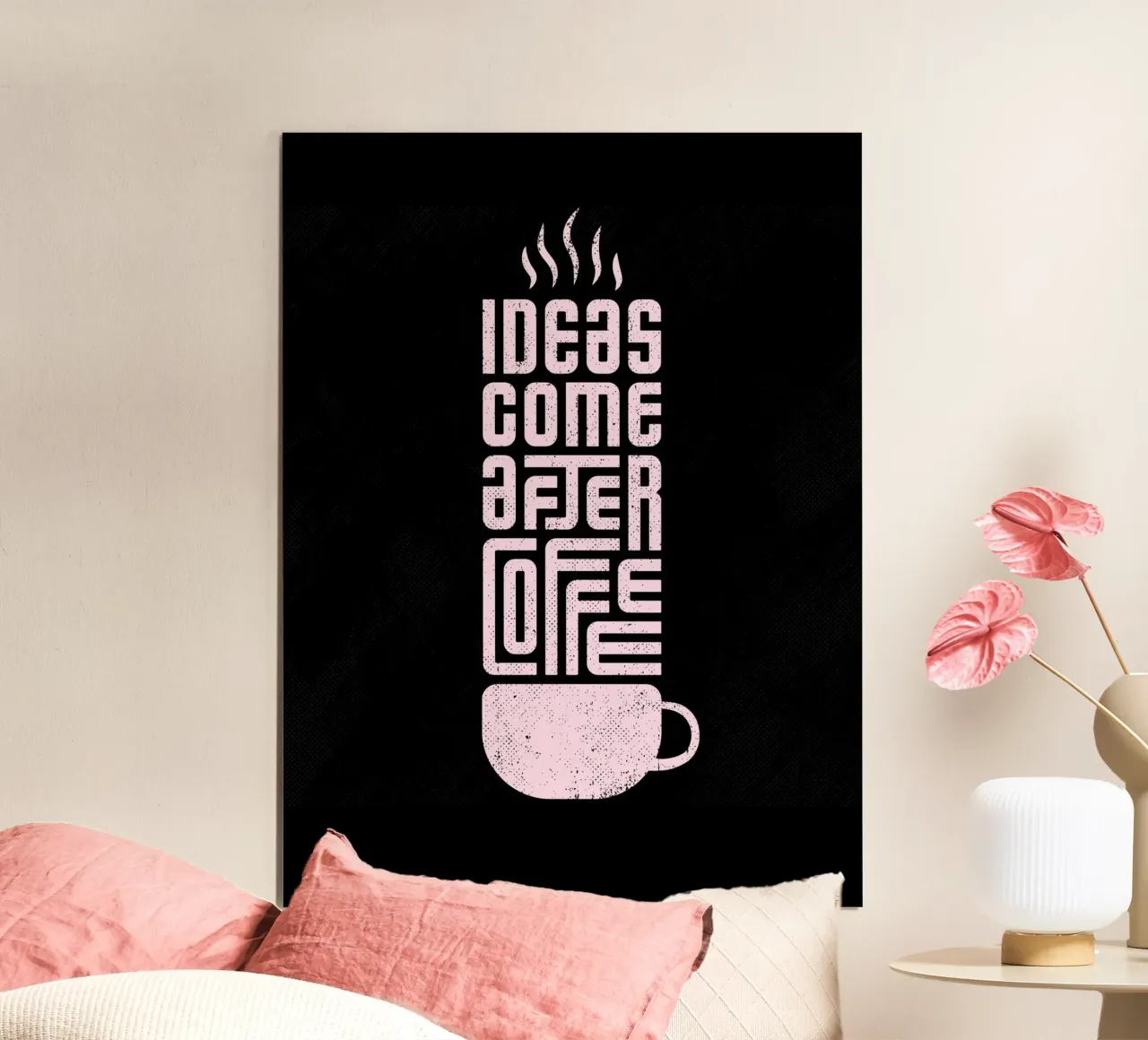 Ideas come after coffee poster con telaio in plastica da PinkCandyWalls