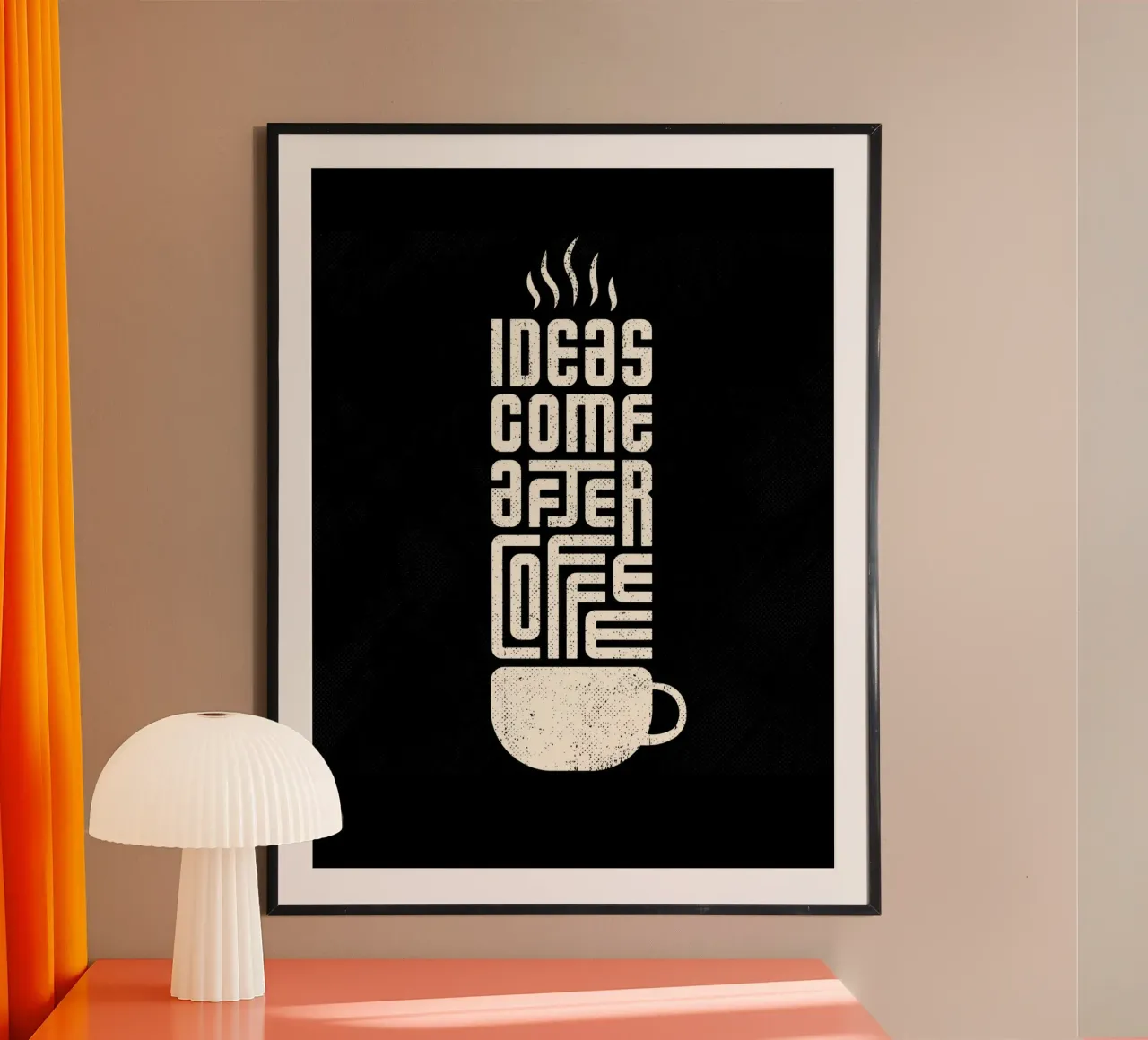 Ideas come after coffee poster con telaio in plastica da PinkCandyWalls