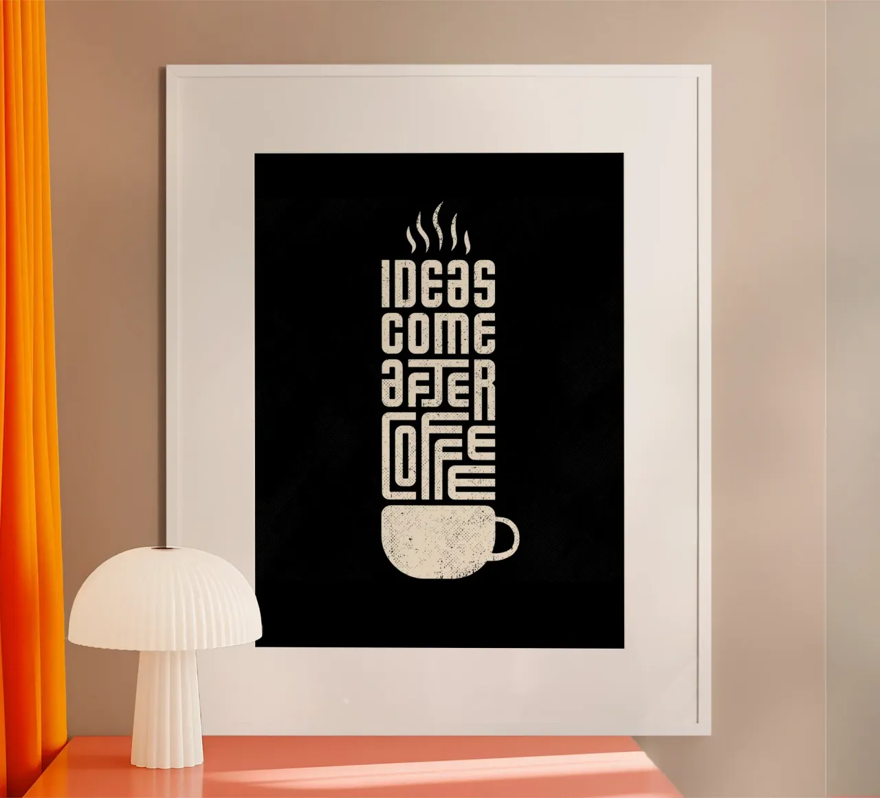 Ideas come after coffee poster con telaio in plastica da PinkCandyWalls