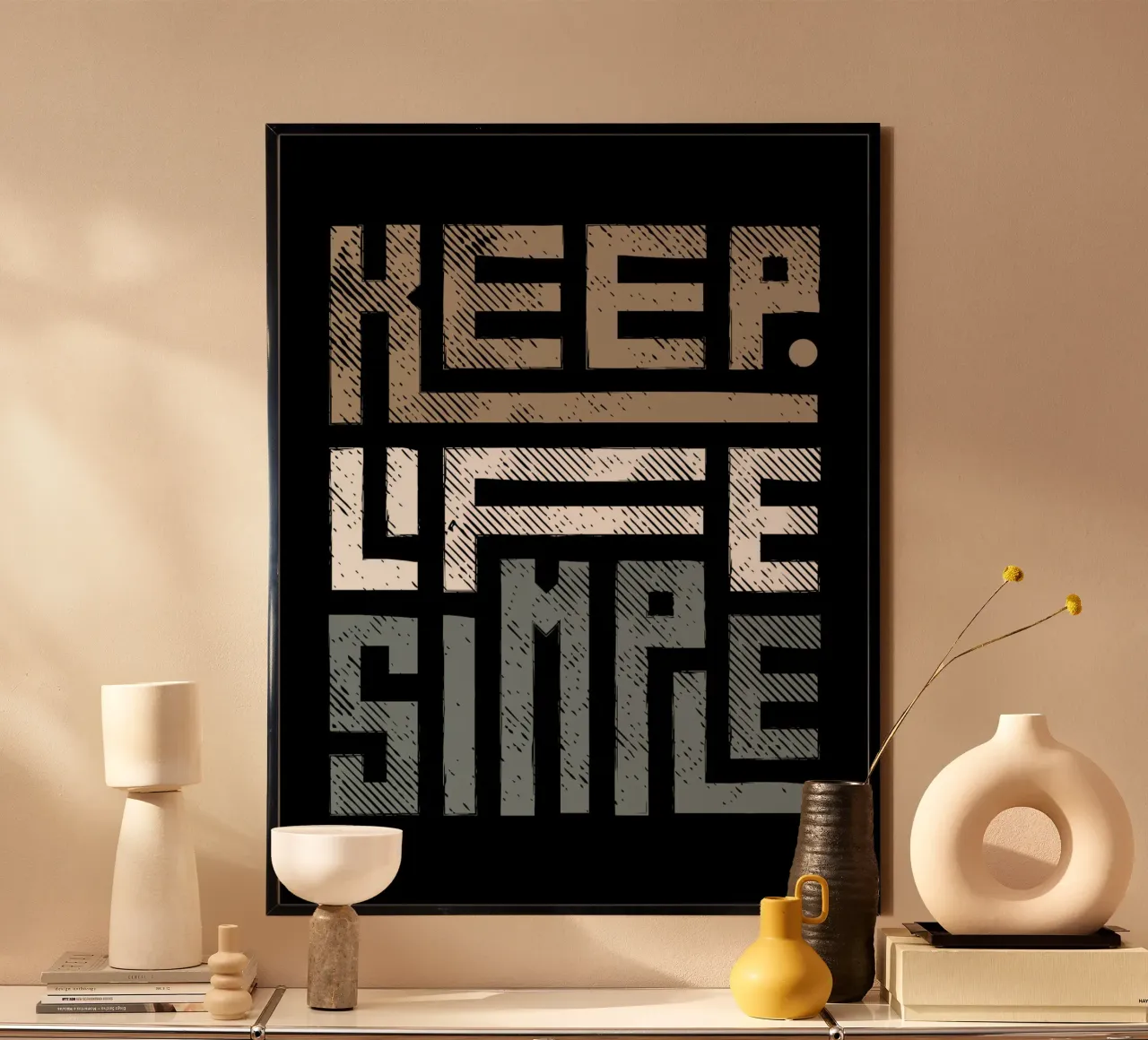Keep life simple poster con telaio in legno da PinkCandyWalls