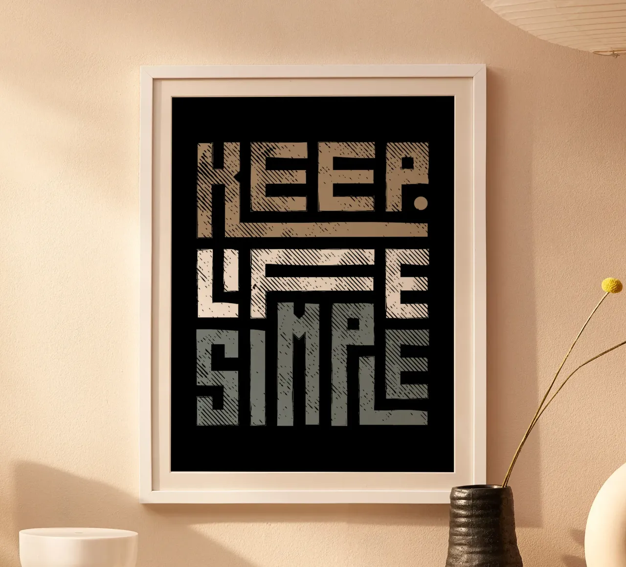Keep life simple poster con telaio in legno da PinkCandyWalls