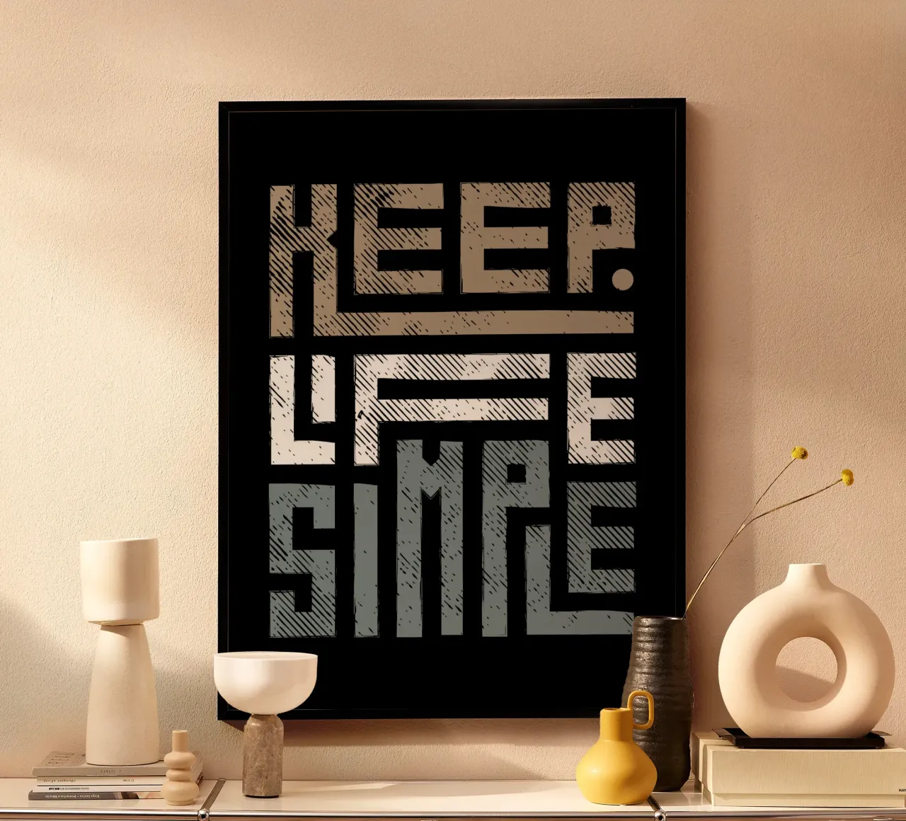 Keep life simple poster con telaio in legno da PinkCandyWalls