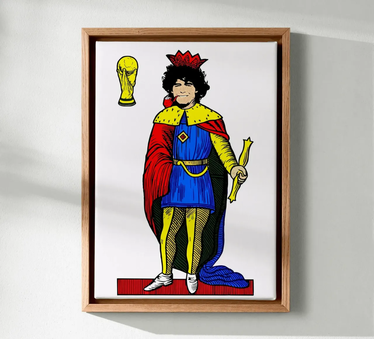 The King of Football: King of Cups tela con Cornice a cassetta da ramosashop