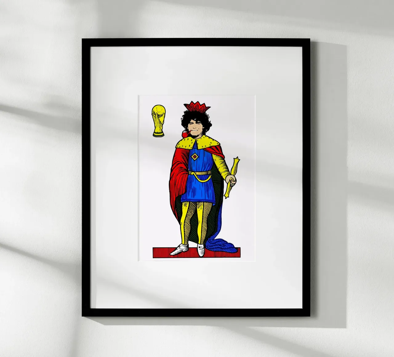 The King of Football: King of Cups poster con telaio in legno da ramosashop