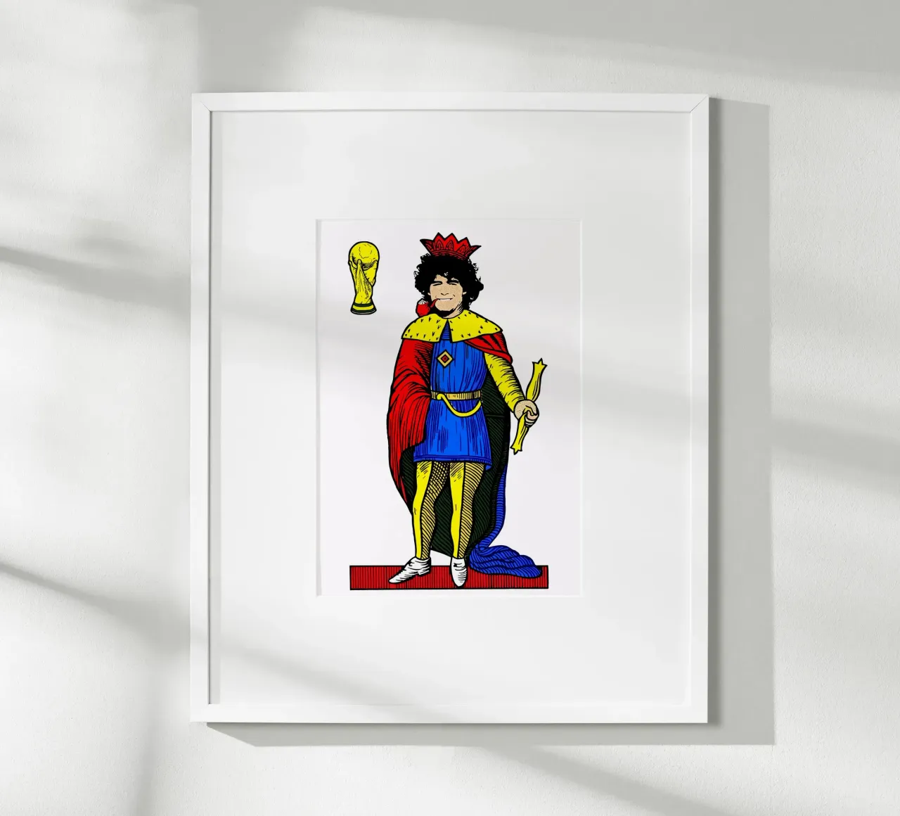 The King of Football: King of Cups poster con telaio in legno da ramosashop