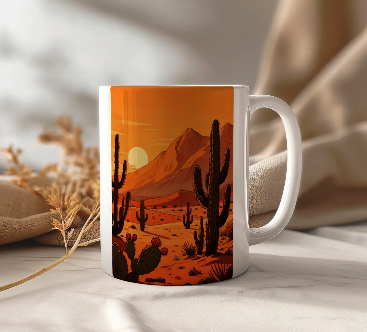 cactus plants in the desert tazza in ceramica da knowledge