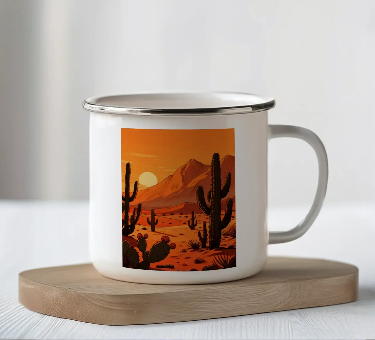 cactus plants in the desert tazza in smalto da knowledge