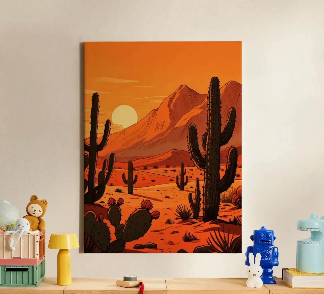 cactus plants in the desert Leinwand mit Schattenfugenrahmen von knowledge