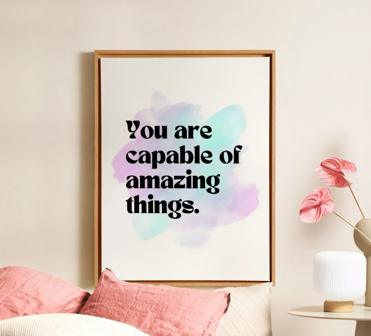 You are capable of amazing things tela con Cornice a cassetta da PinkCandyWalls