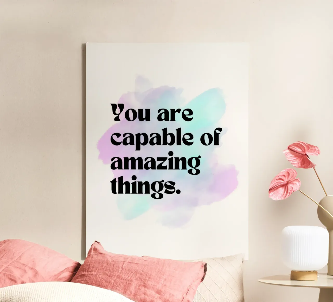 You are capable of amazing things tela con Cornice a cassetta da PinkCandyWalls