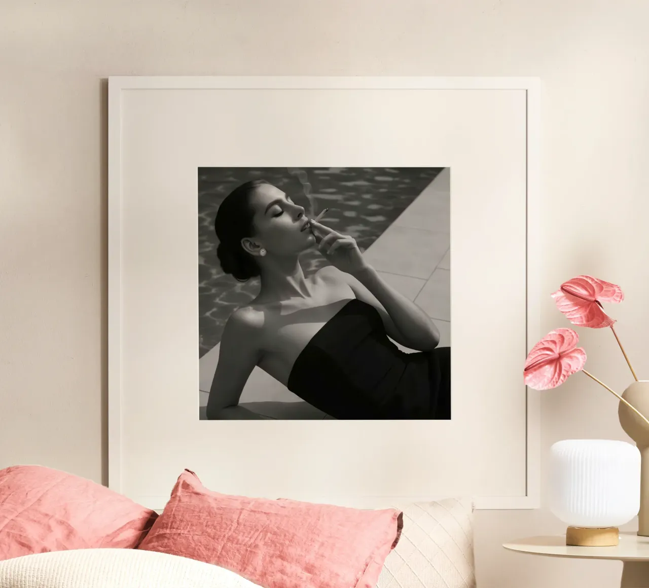 Ragazza di bellezza poster con telaio in alluminio da kanel shop