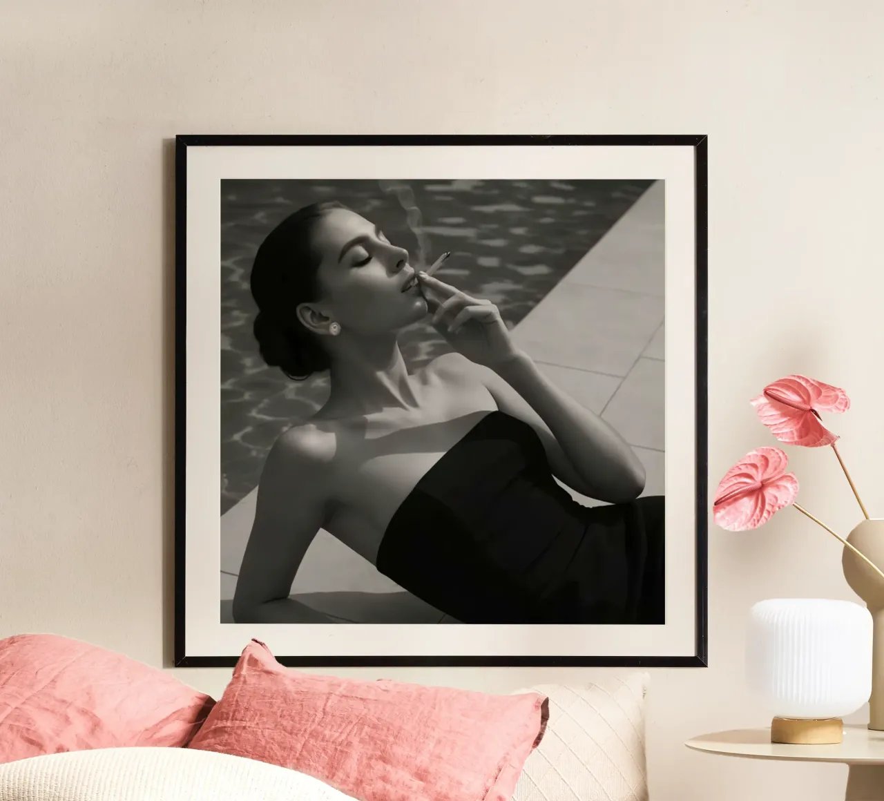 Ragazza di bellezza poster con telaio in alluminio da kanel shop