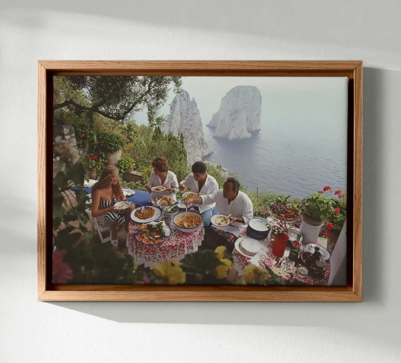 Cenare all'aperto a Capri tela con Cornice a cassetta da kanel shop