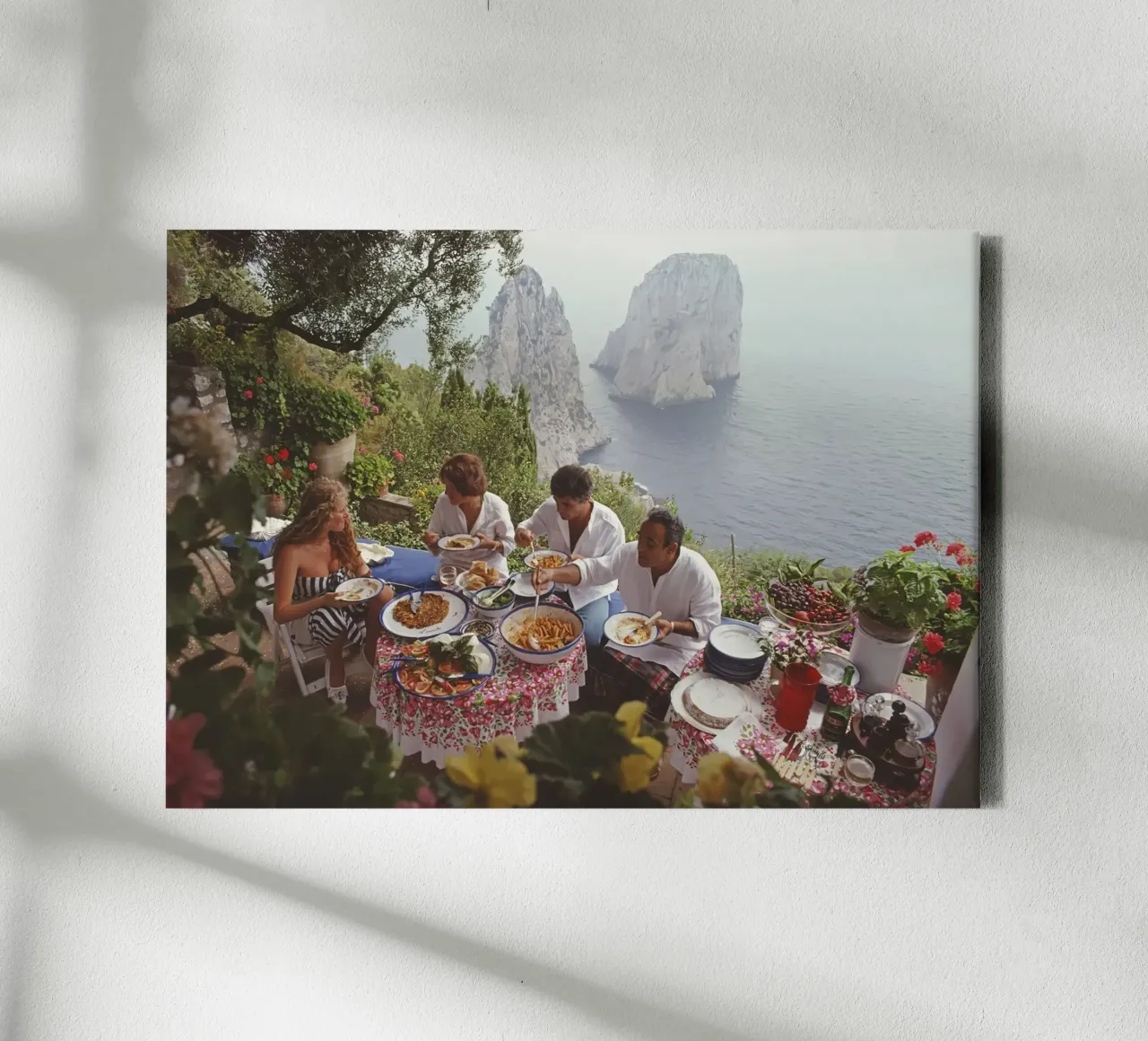 Cenare all'aperto a Capri tela con Cornice a cassetta da kanel shop