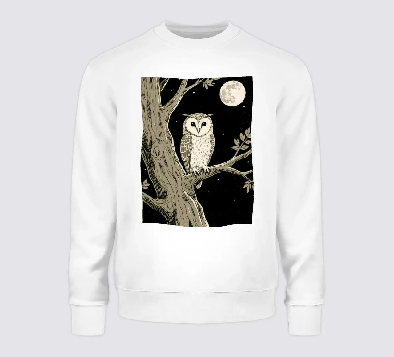 owl in the tree at night felpa da knowledge