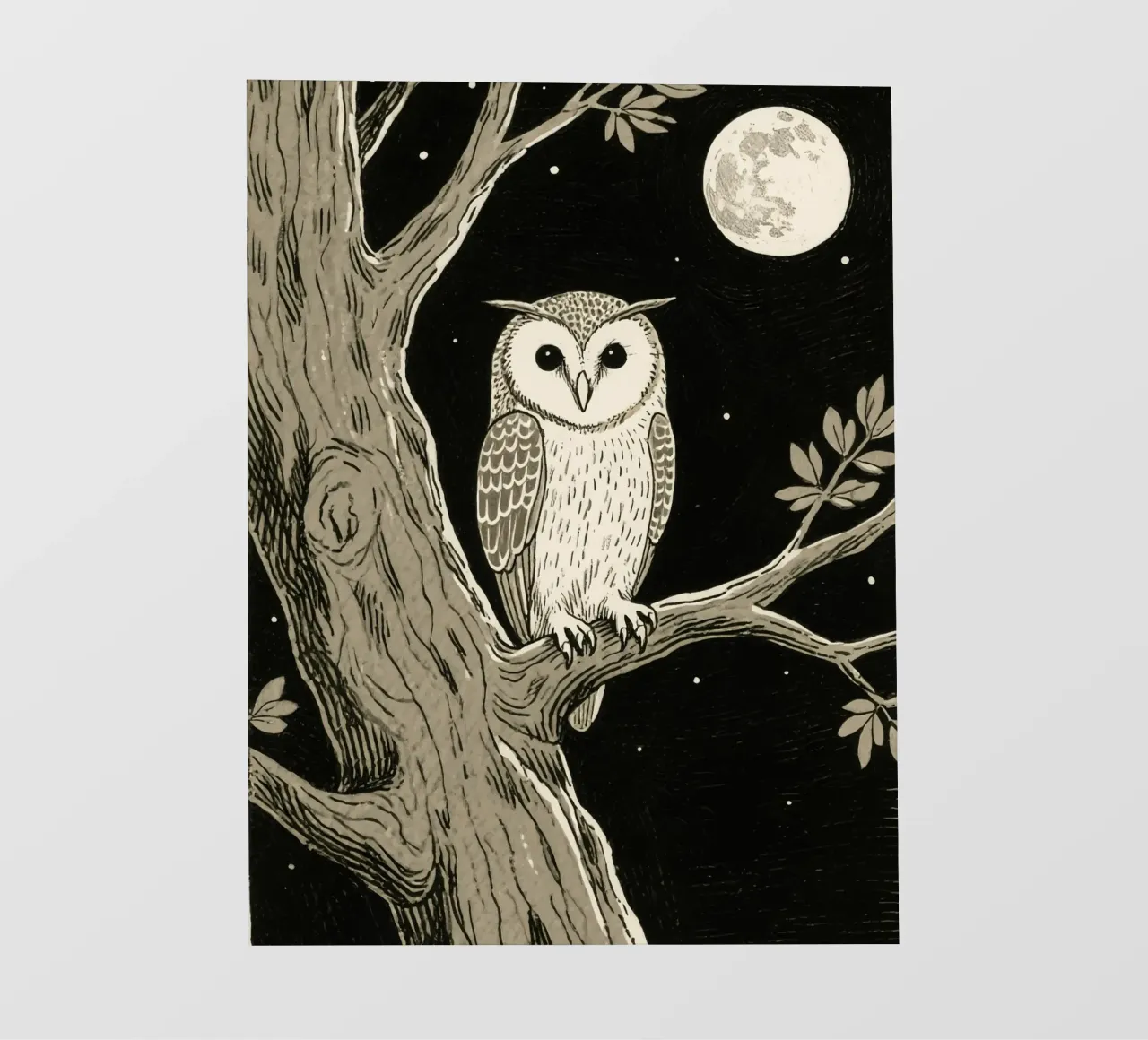 owl in the tree at night telo in pvc da knowledge