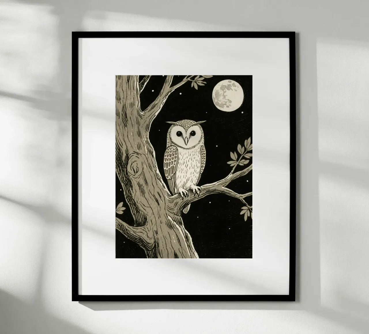 owl in the tree at night poster da knowledge