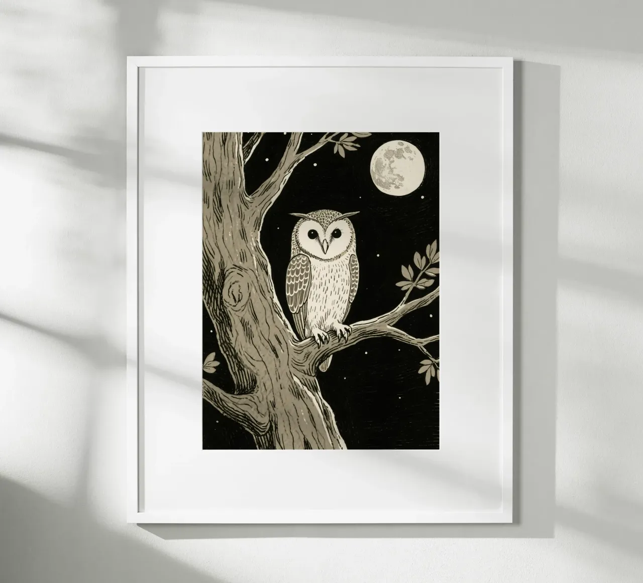 owl in the tree at night poster da knowledge