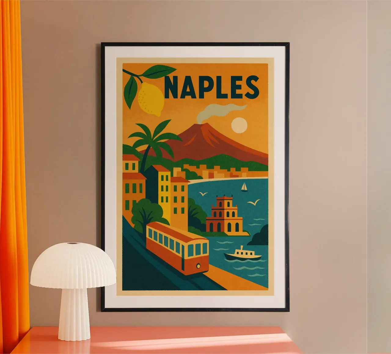 Poster di Napoli - Poster d'epoca del Vesuvio poster da JETLAG | affiches voyage
