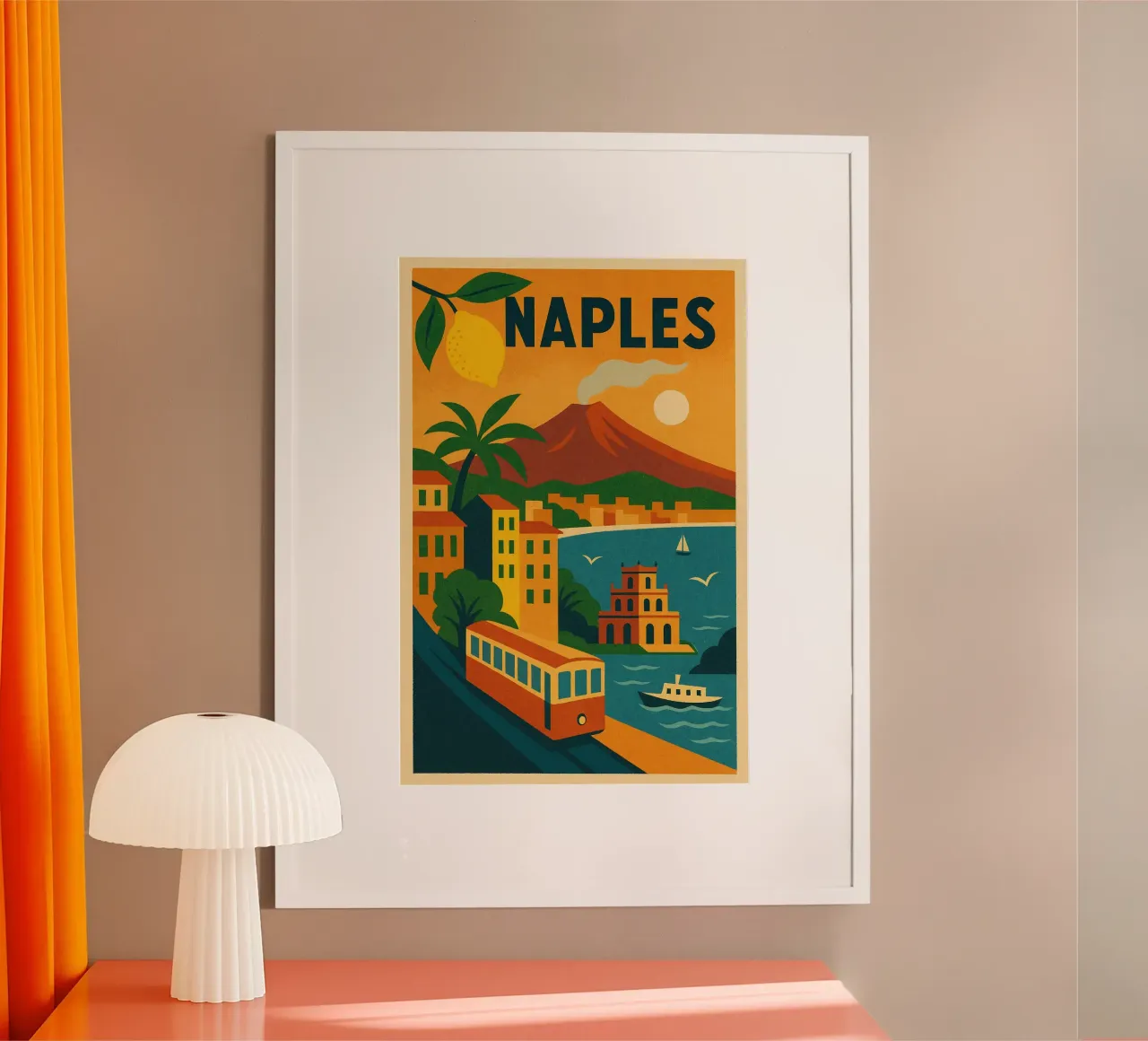 Poster di Napoli - Poster d'epoca del Vesuvio poster da JETLAG | affiches voyage