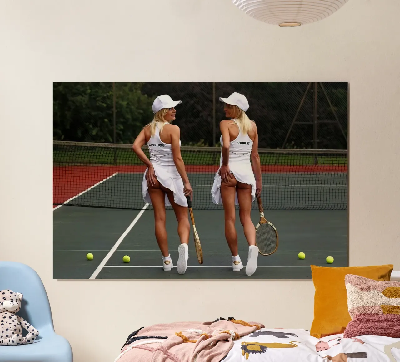 Doppietta Donne Tennis Vintage poster da aijanurmine