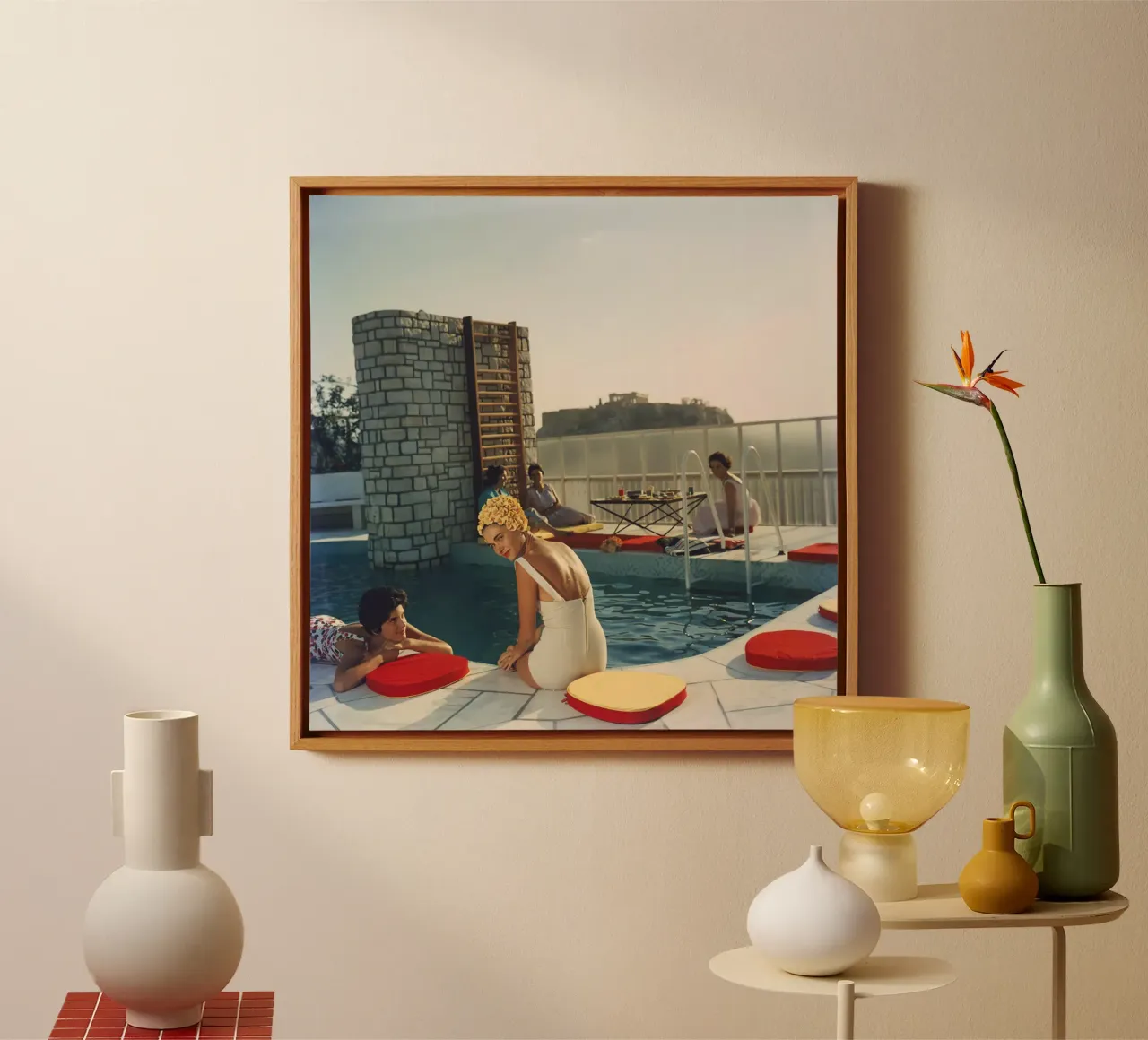Penthouse Pool canvas with Floater frame by kanel shop