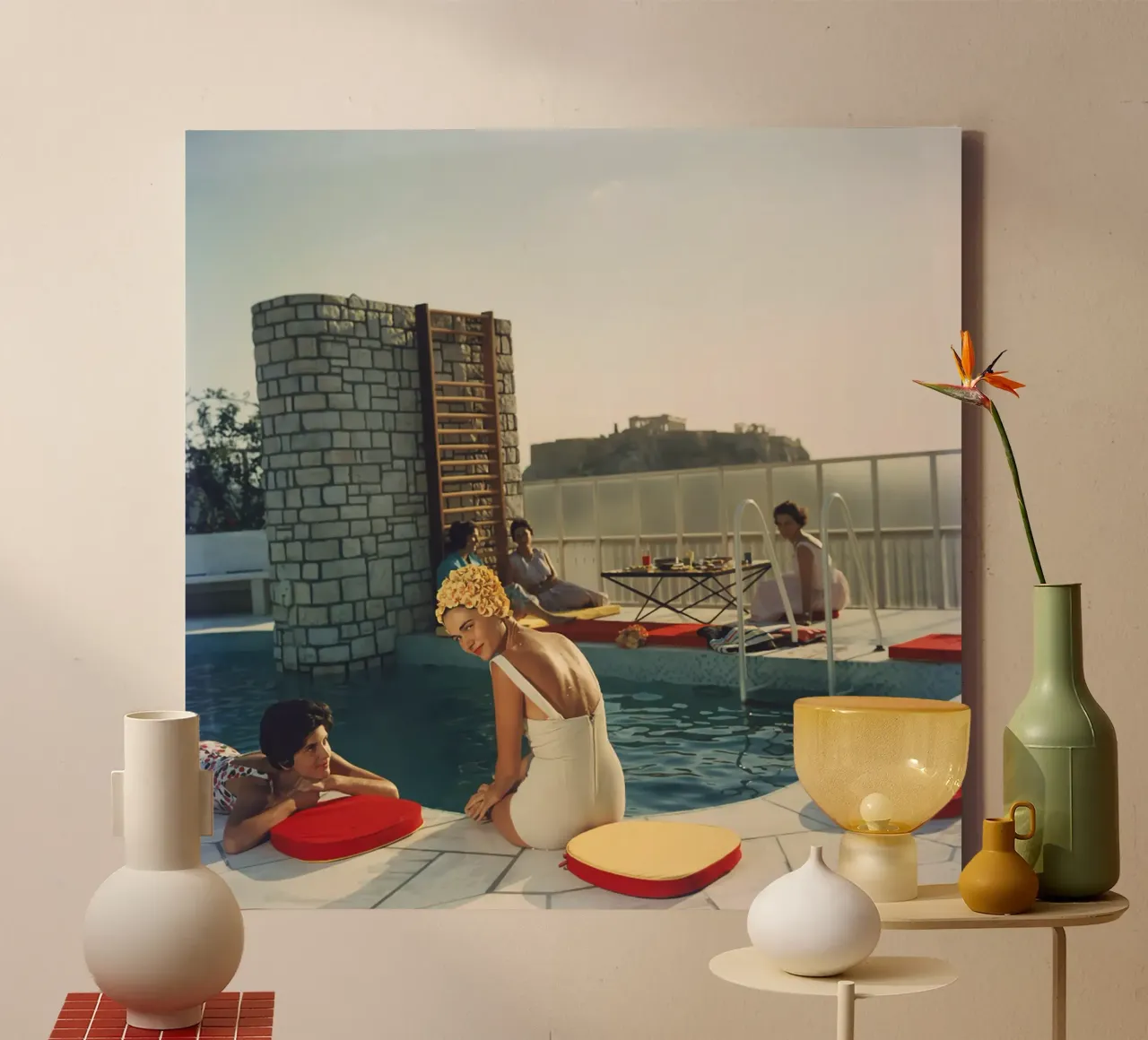 Penthouse Pool canvas with Floater frame by kanel shop